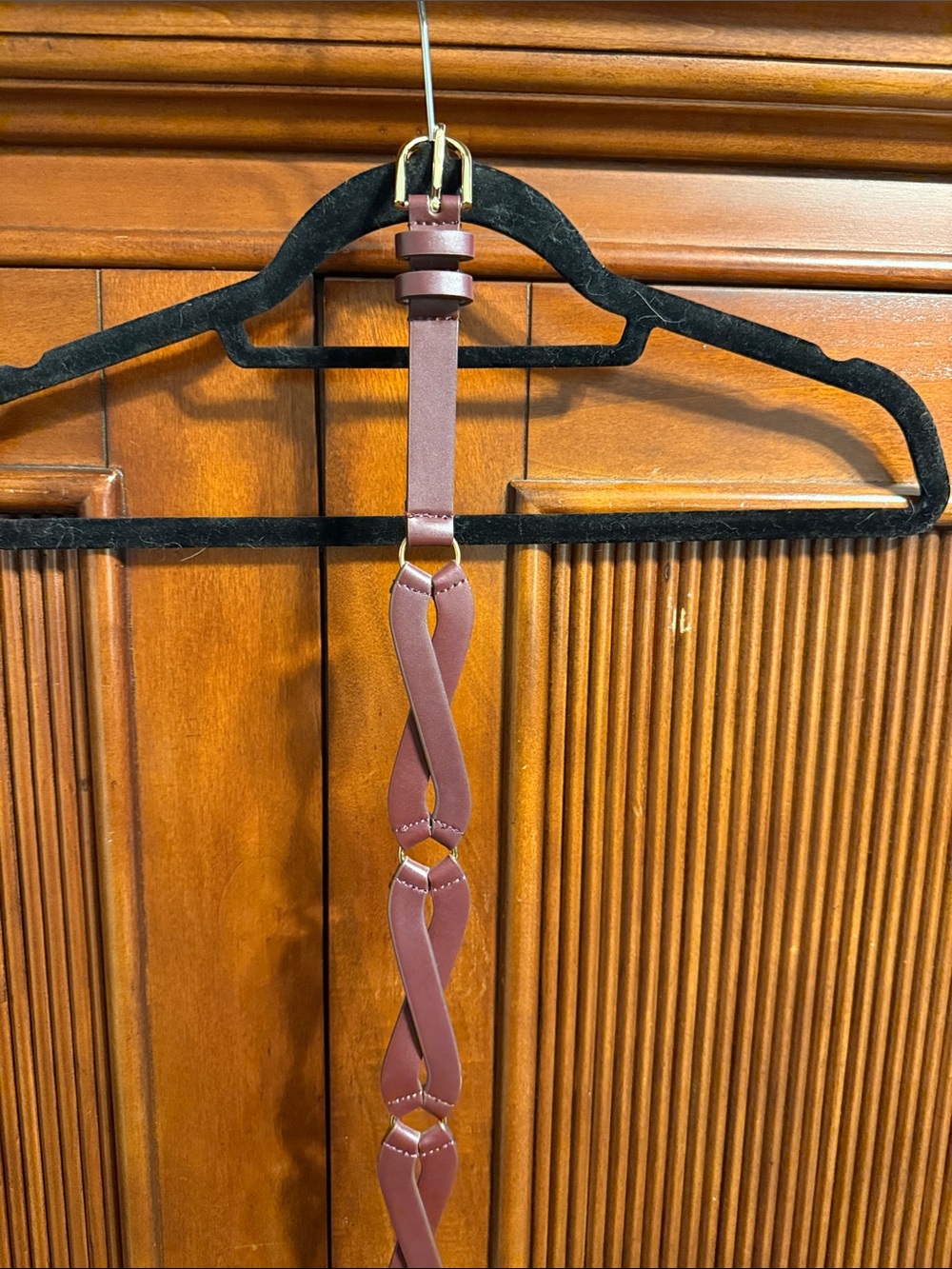 Braided Leather Belt in Dusty Mauve